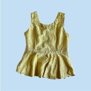 Skies are Blue Yellow Lace Floral Women’s Top